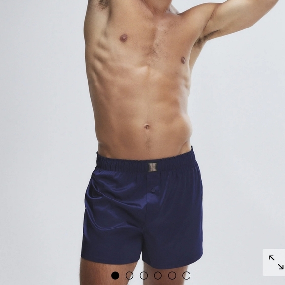 NWT Savage X Fenty Savage X Satin Boxers in Dark & Stormy blue Size small - Picture 1 of 5